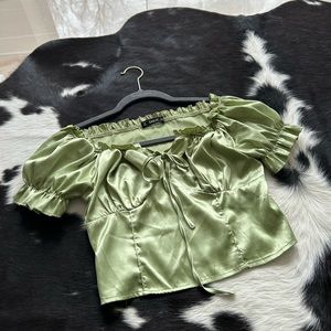 Cropped satin blouse - great condition